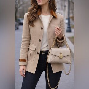 Ted Baker London Beige Crossbody Bag with Gold Accents